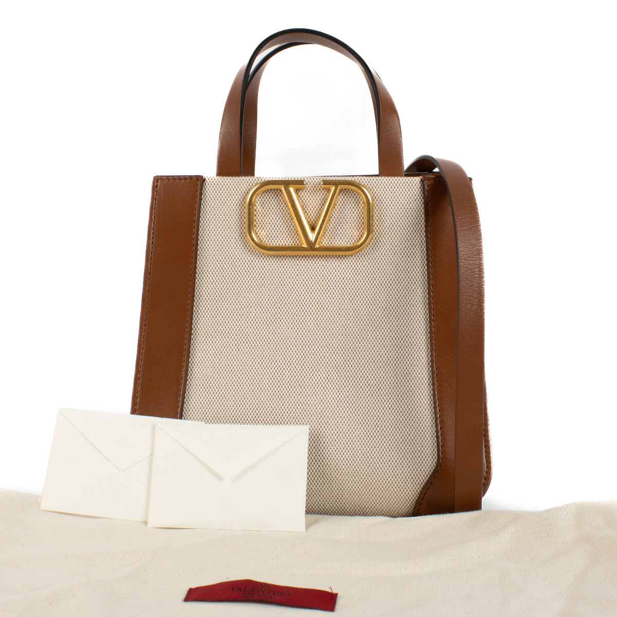 Valentino Garavani Vlogo Small Signature Canvas and Leather
