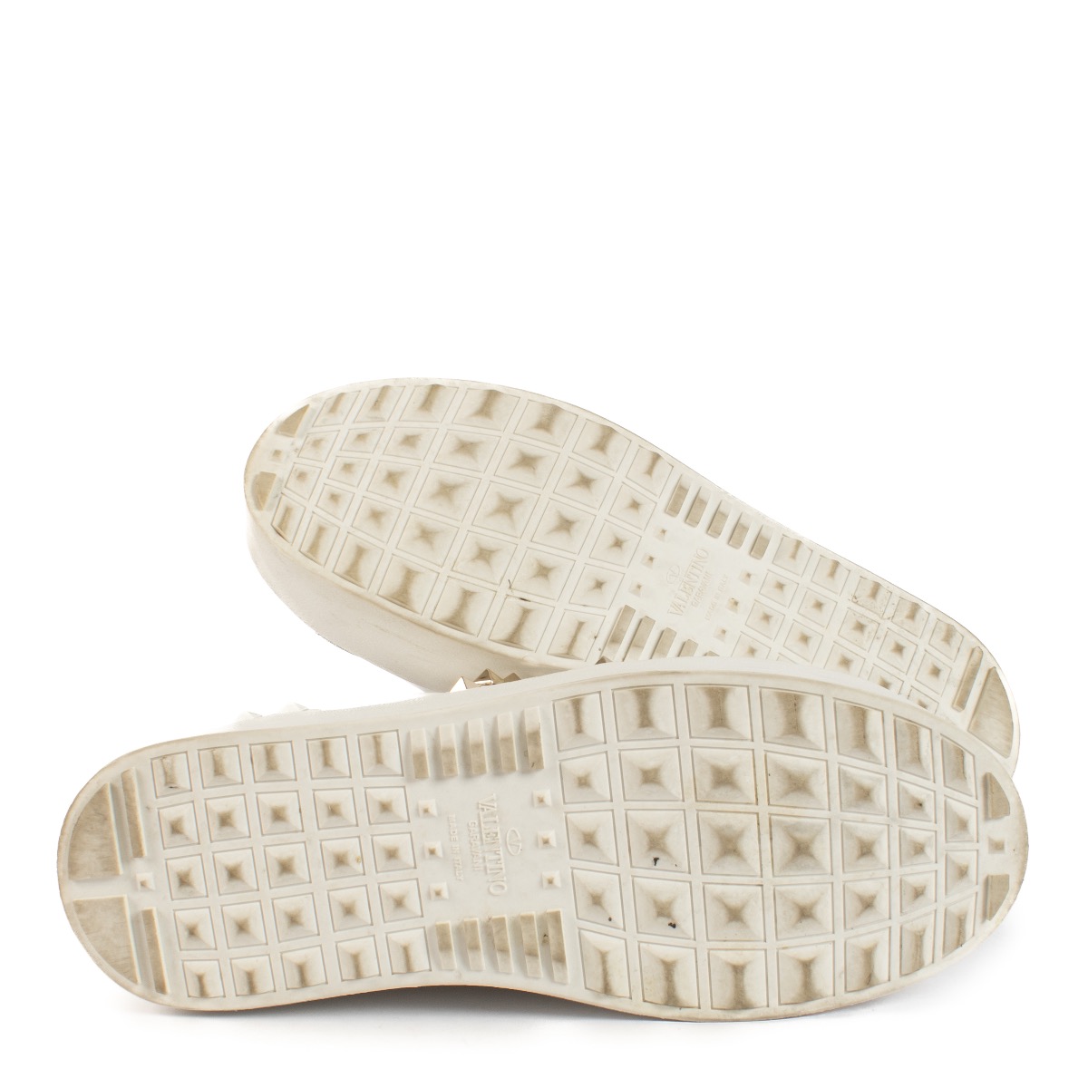 Valentino Garavani White Rockstud Untitled Leather Platform