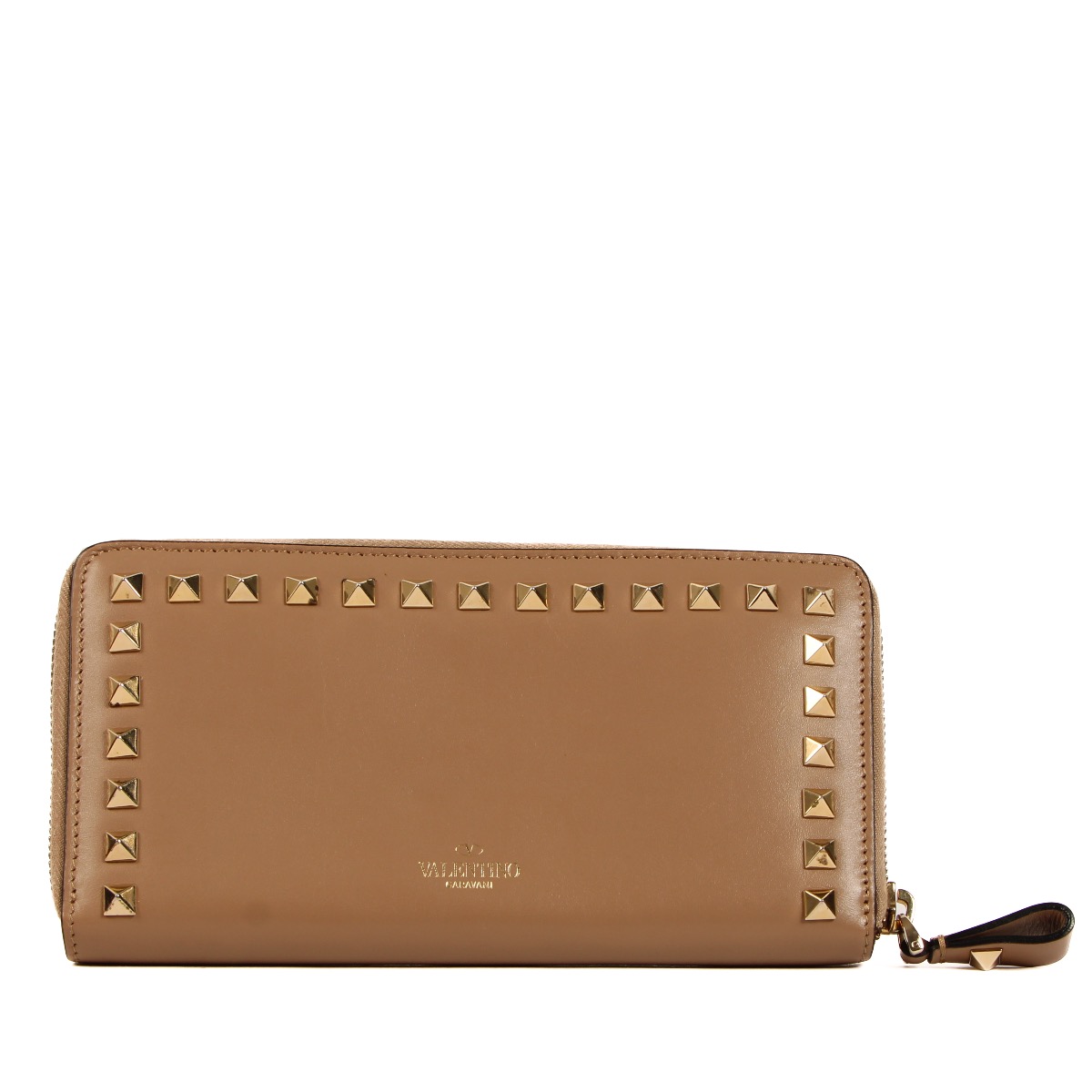 Valentino garavani rockstud leather continental wallet on hot sale chain
