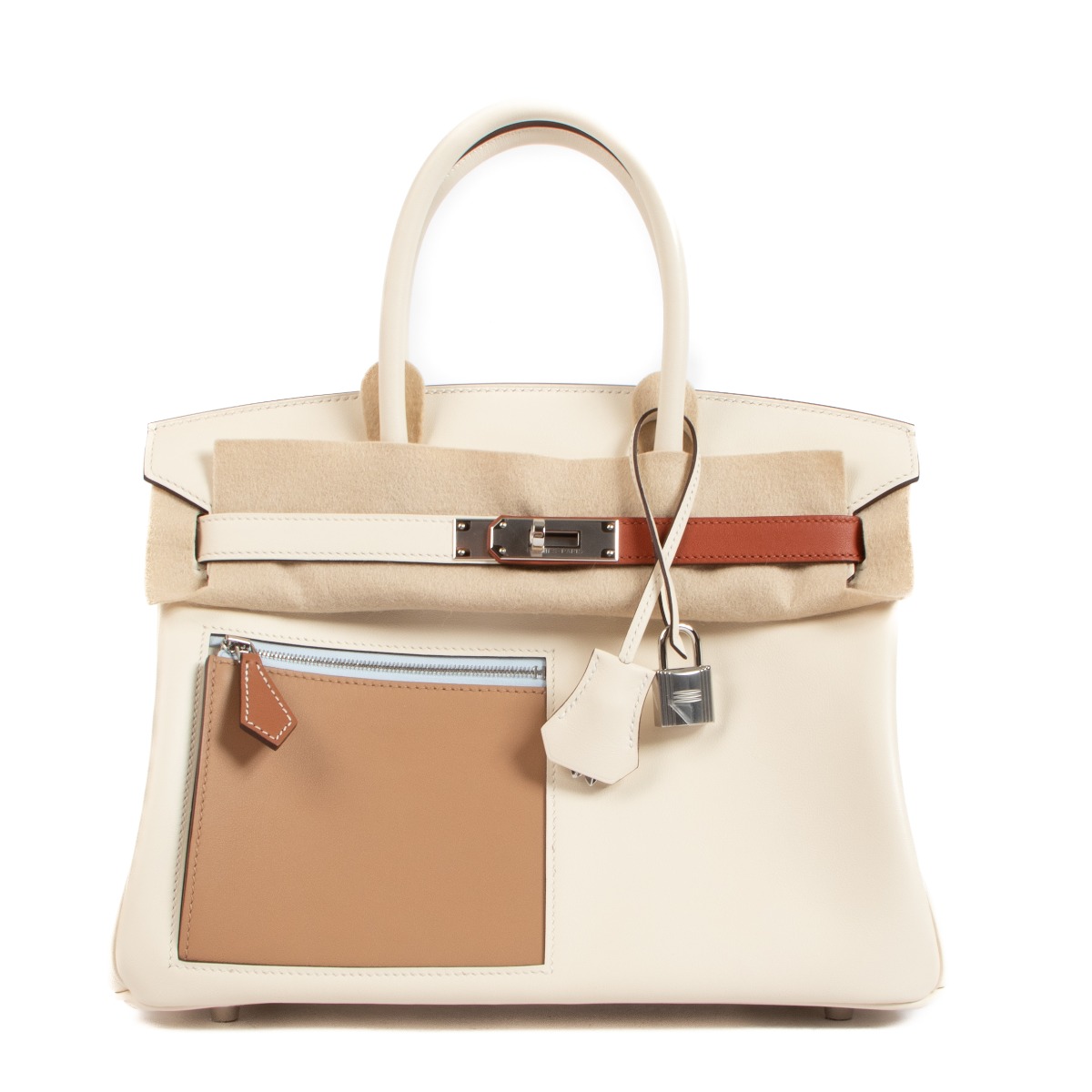 Hermès Birkin 30 Colormatic Nata, Chai and Cuivre Swift Palladium Hard