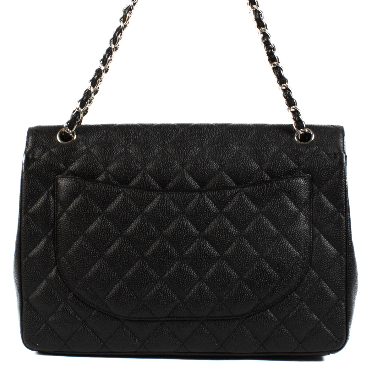 Chanel Black Caviar Maxi Classic Single Flap Bag ○ Labellov
