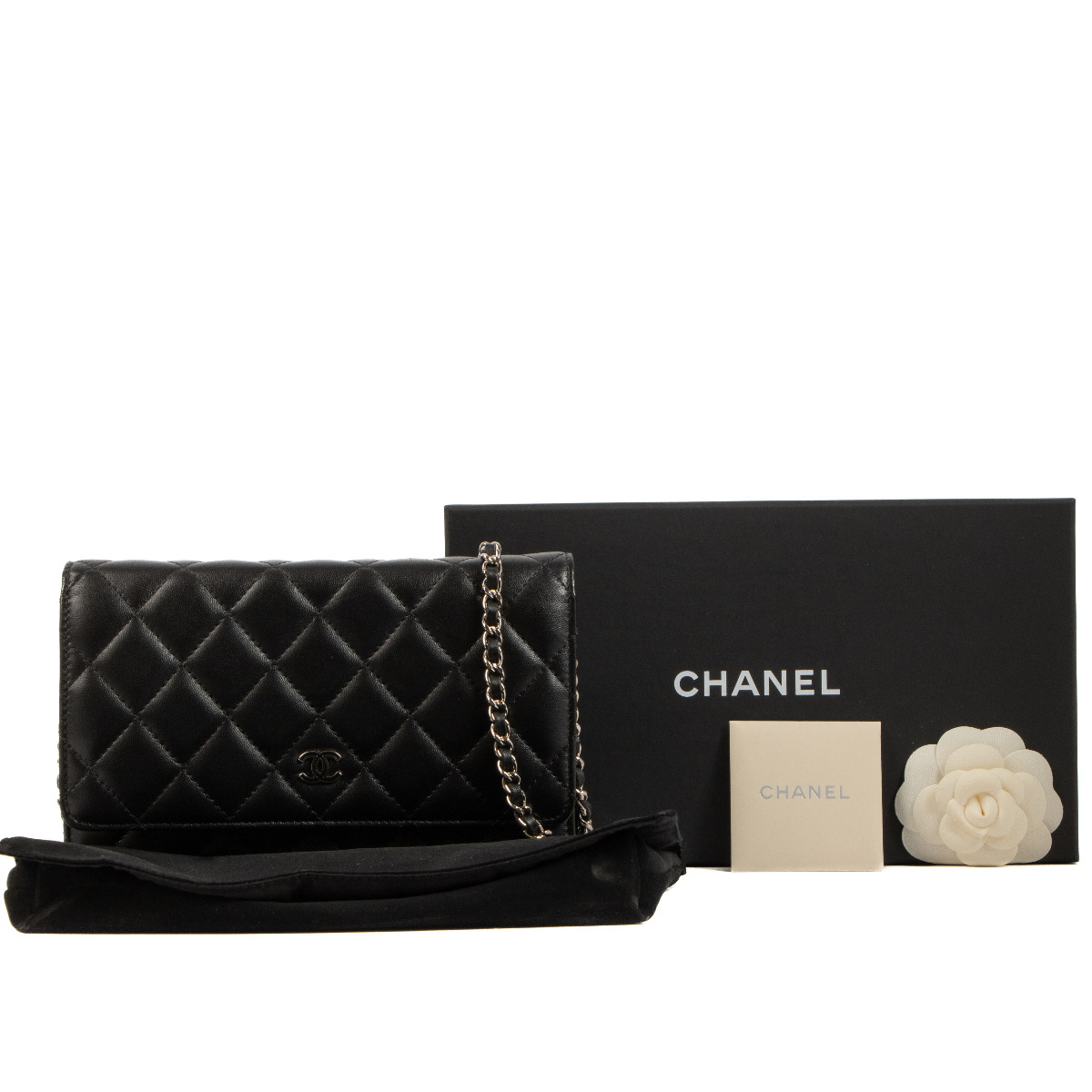 Chanel Black Lambskin WOC Wallet On Chain Bag ○ Labellov ○ Buy