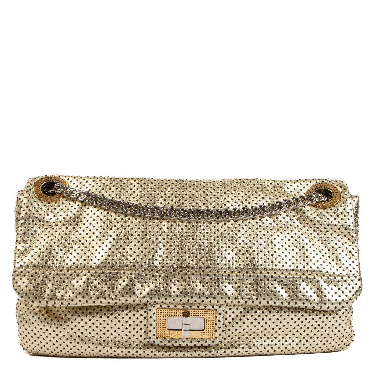 CHANEL Reissue 2.55 Metallic Perforated Drill Flap Bag - A Retro Tale