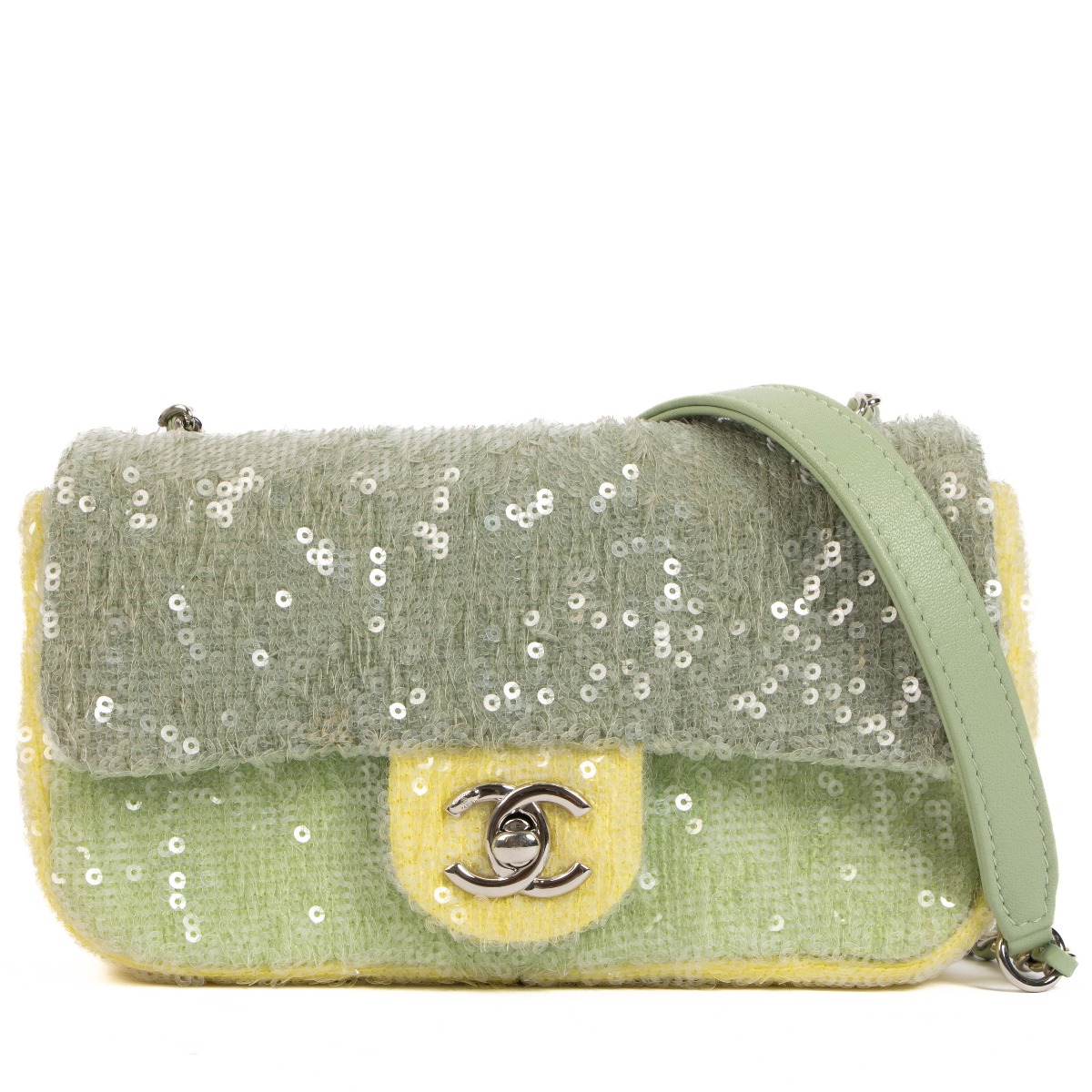 Chanel green sequin bag outlet