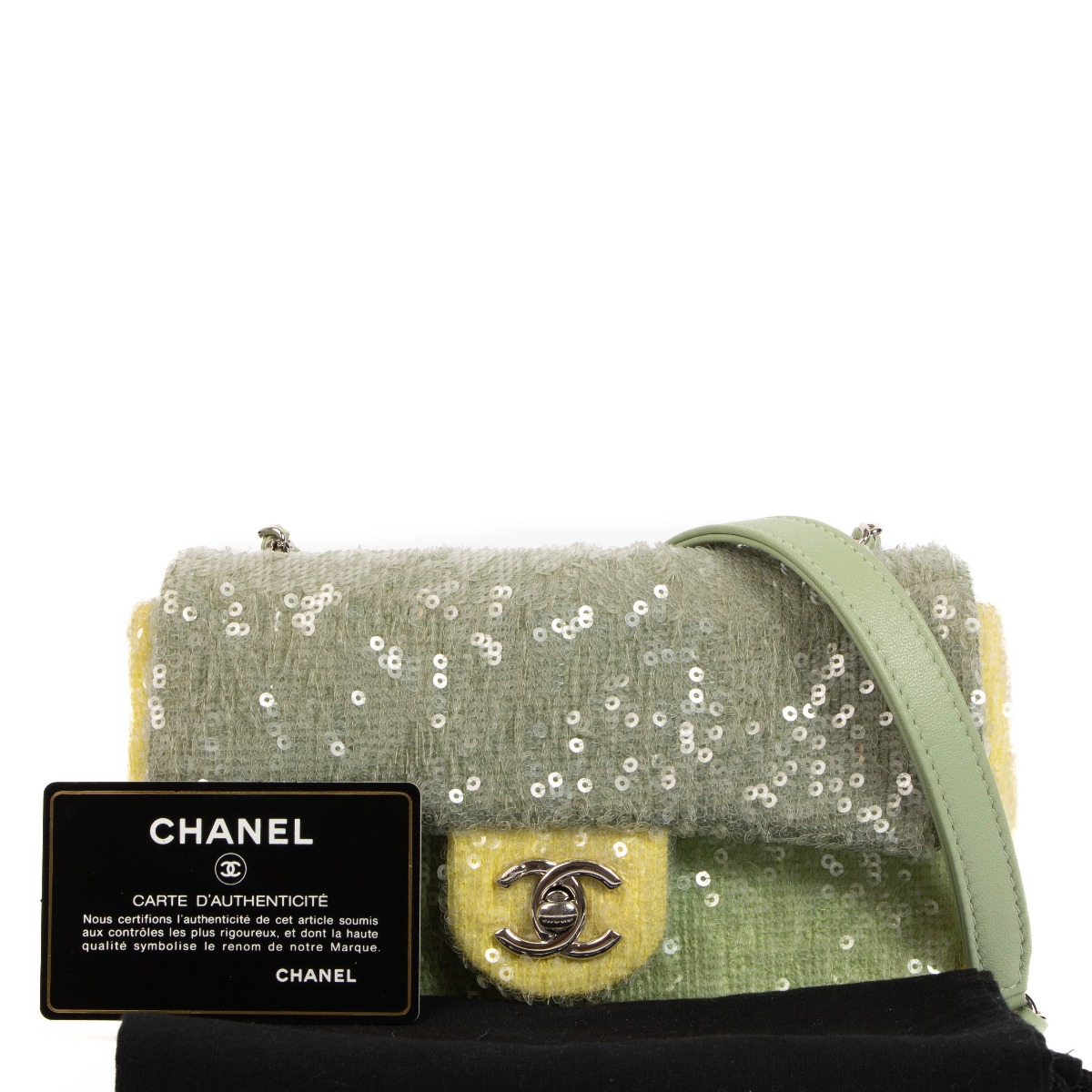 Chanel 18S Waterfall Sequin Mini Classic Bag ○ Labellov