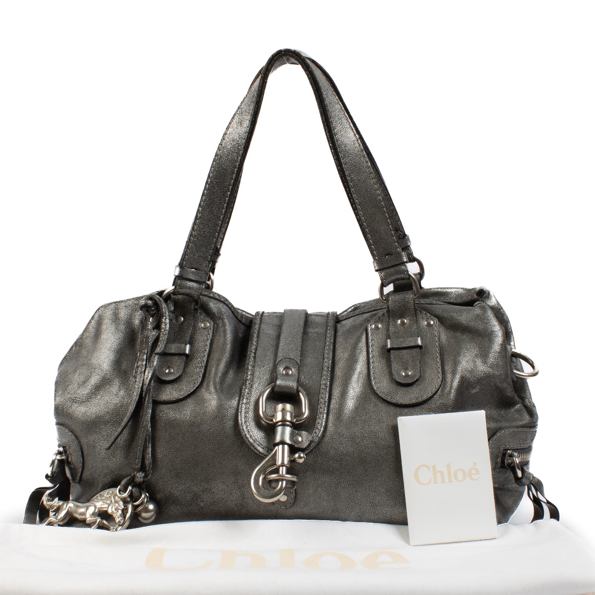 Chloé Silver Leather Kerala Handbag ○ Labellov ○ Buy and Sell