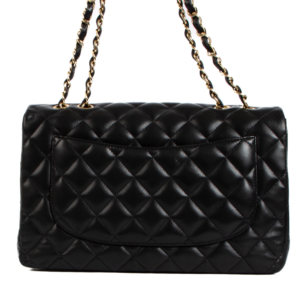 Chanel Black Lambskin Large Classic Single Flap Bag