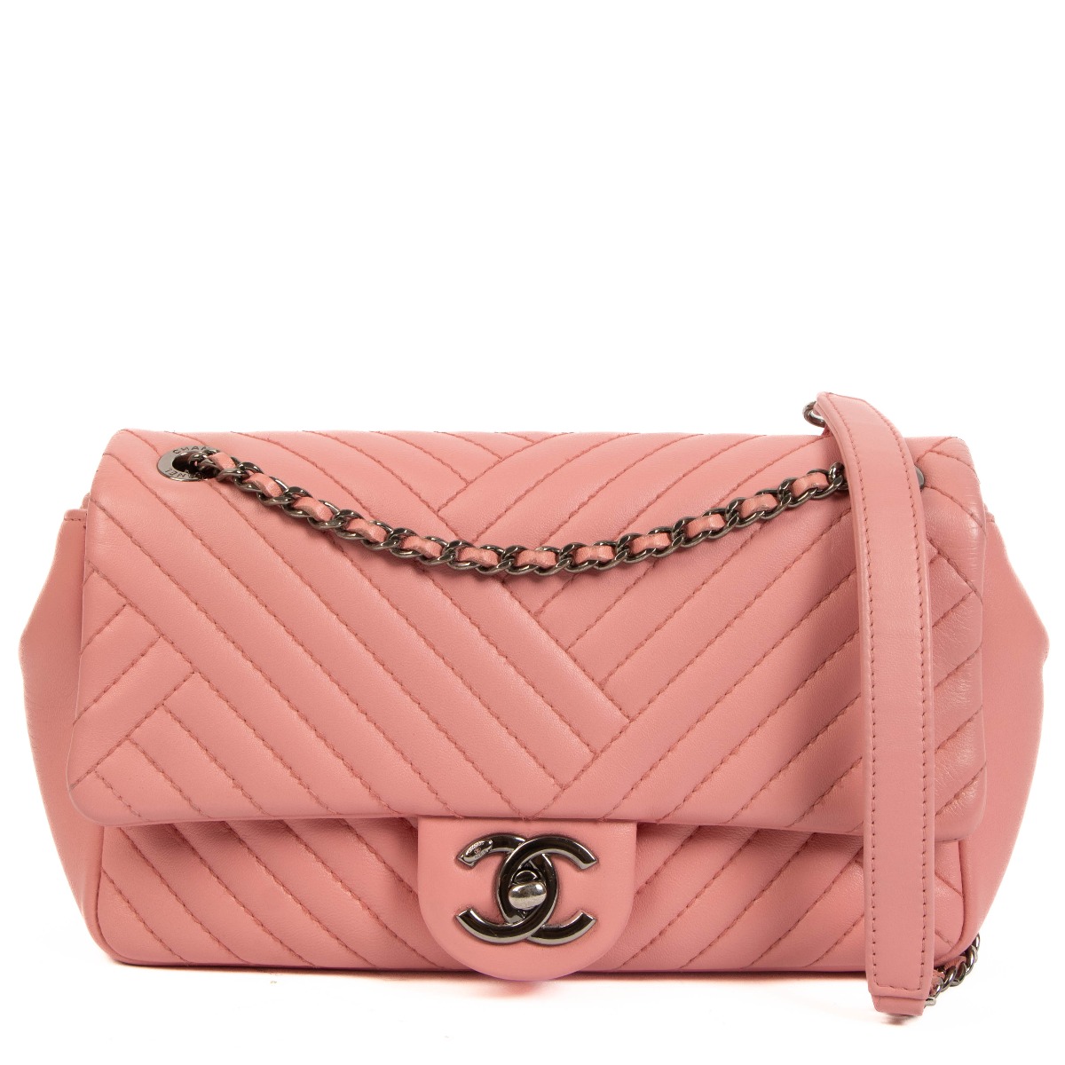 Chanel Pink Lambskin Small CC Crossing Flap Bag Labellov Buy