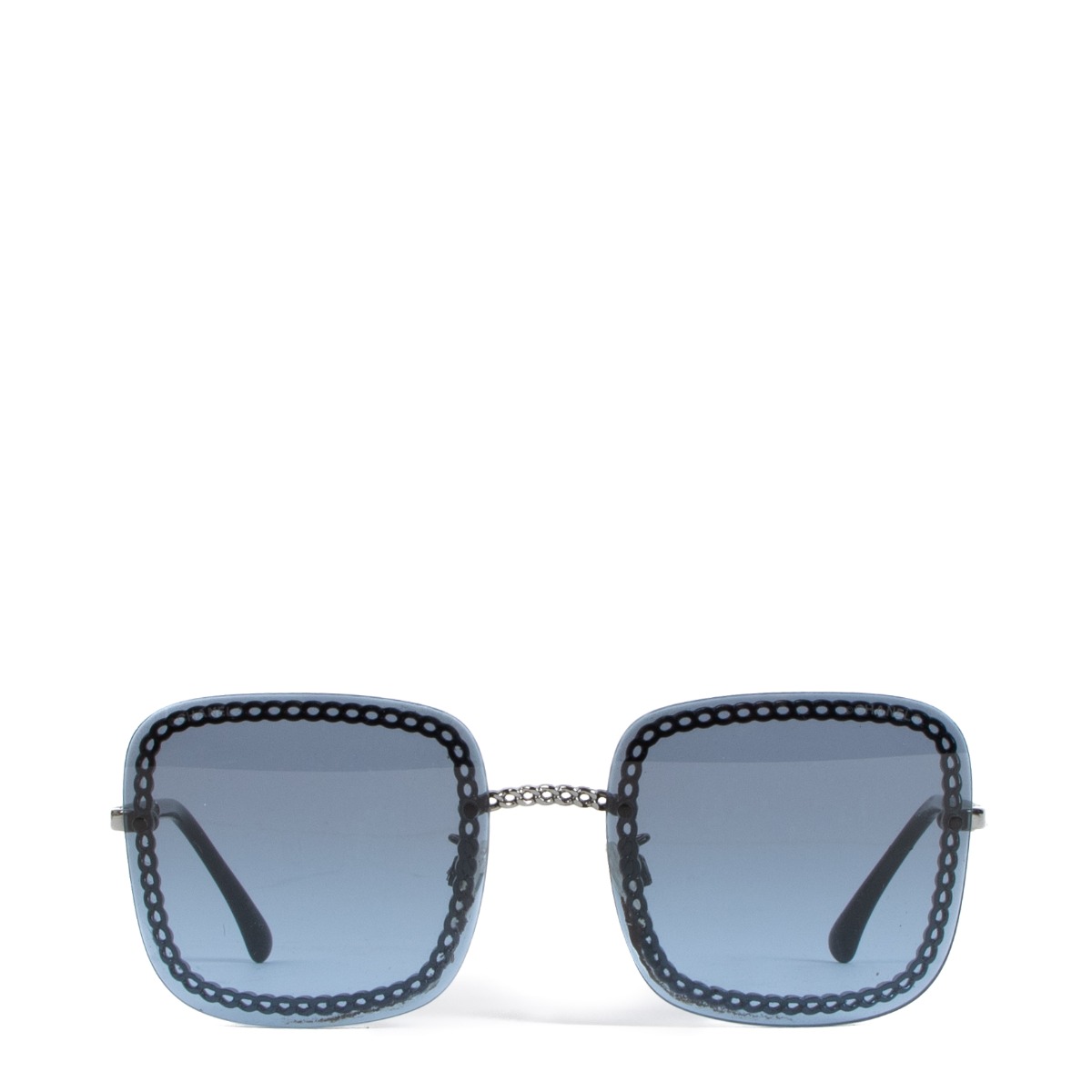 Chanel Gold Tone/Grey Gradient 4244 Chain Detail Square Sunglasses Chanel |  The Luxury Closet