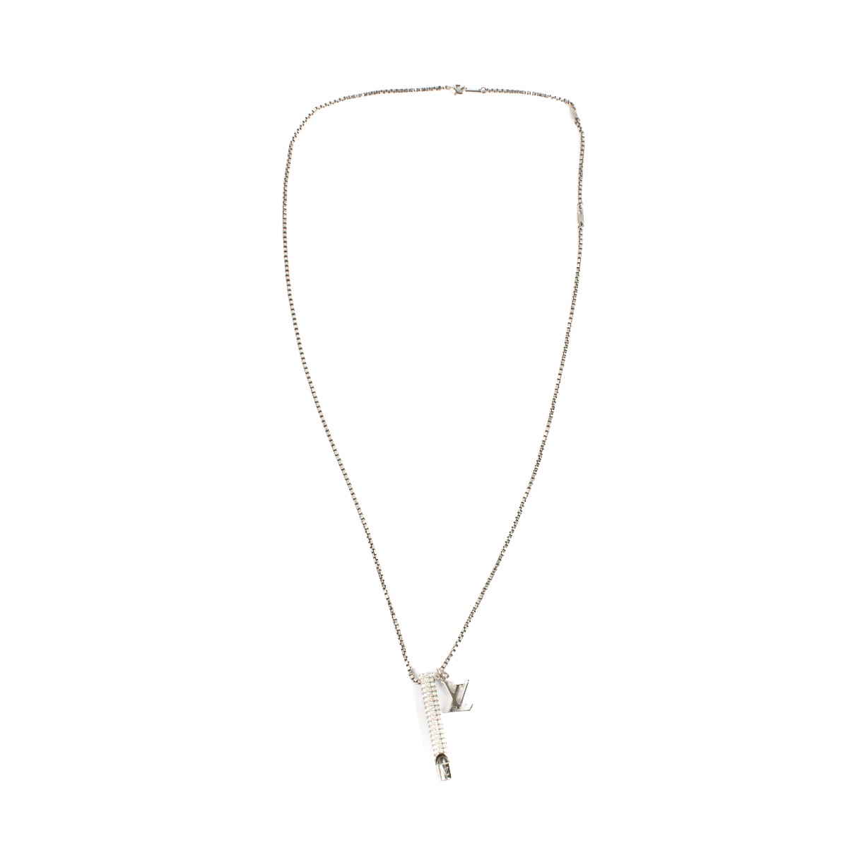限定品◆関税無【LOUIS VUITTON】necklace LV ロープ シルバー Louis Vuitton Silver Crystal Whistle Necklace ○ Labellov