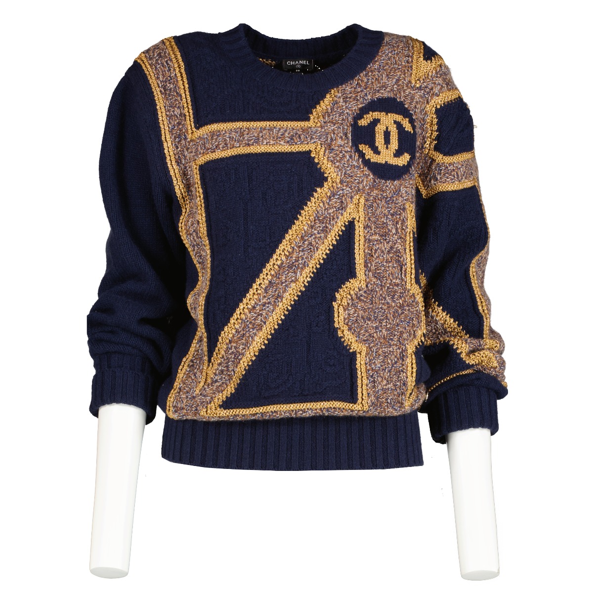 Chanel 21A Blue Cashmere Blend Sweater - size 38 ○ Labellov