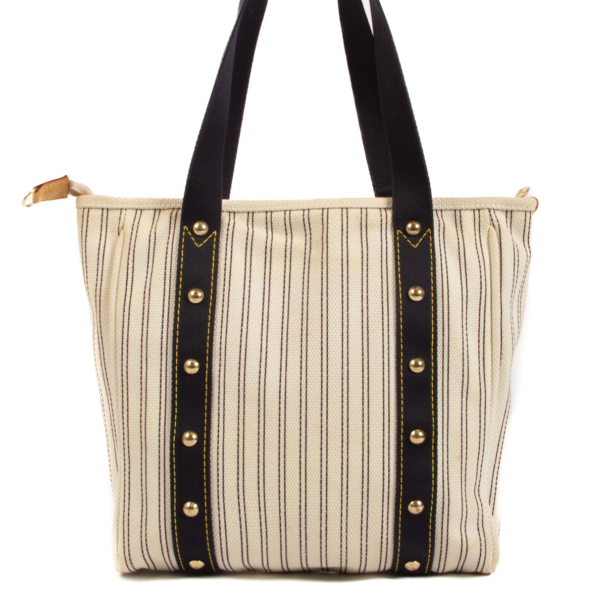 Louis Vuitton Navy Striped Canvas Antigua Cabas PM Bag - Yoogi's Closet