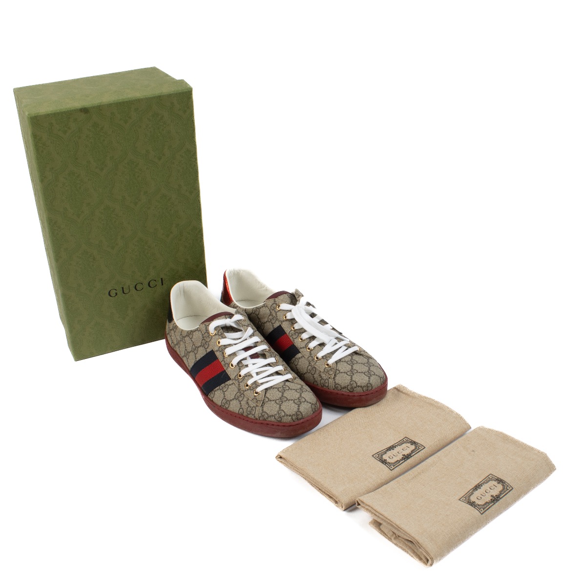 Gucci GG Supreme Canvas Ace Sneakers - size 46 ○ Labellov Gucci GG Supreme Canvas Ace Sneakers - size 46 ○ Labellov