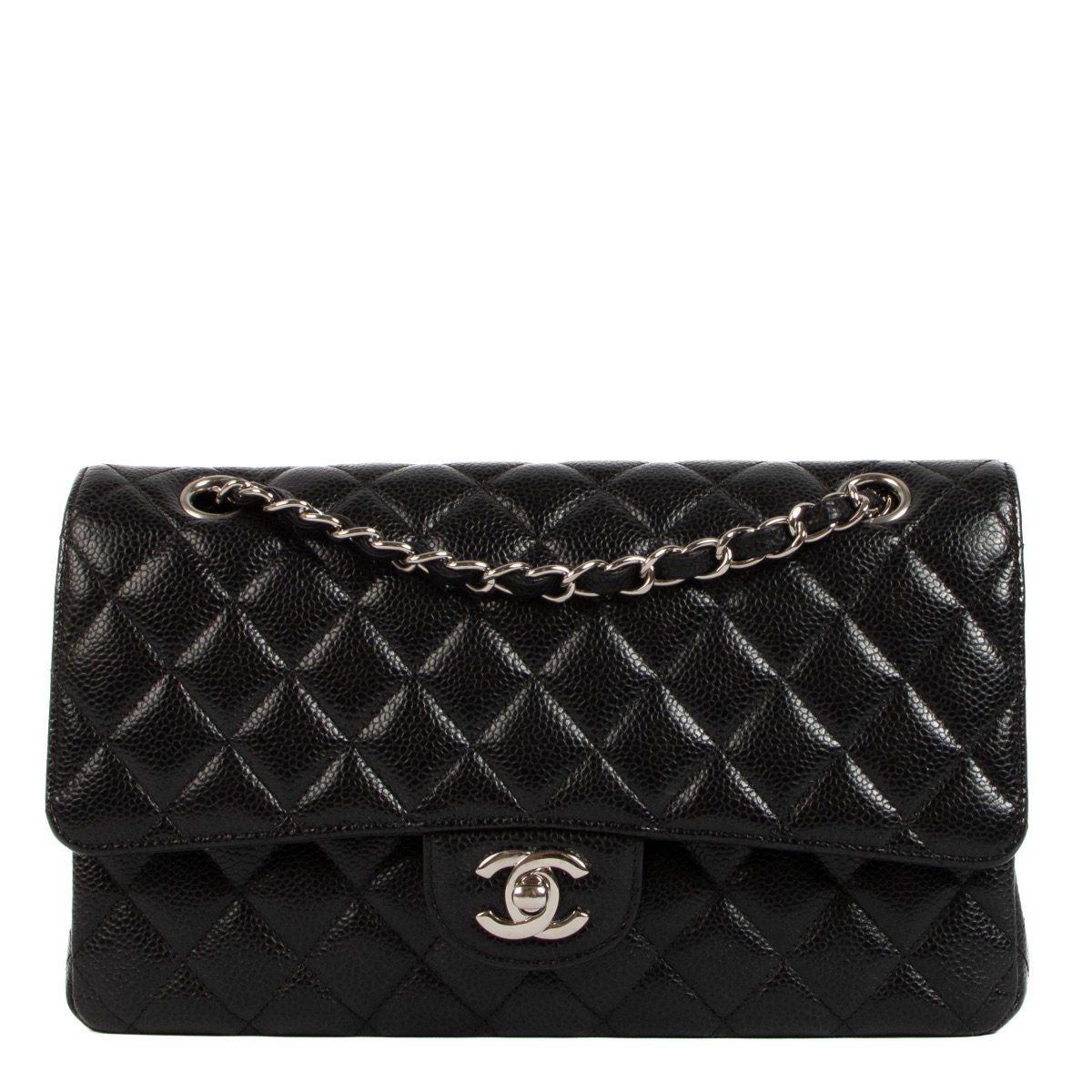 Chanel classic flap bag caviar medium clearance