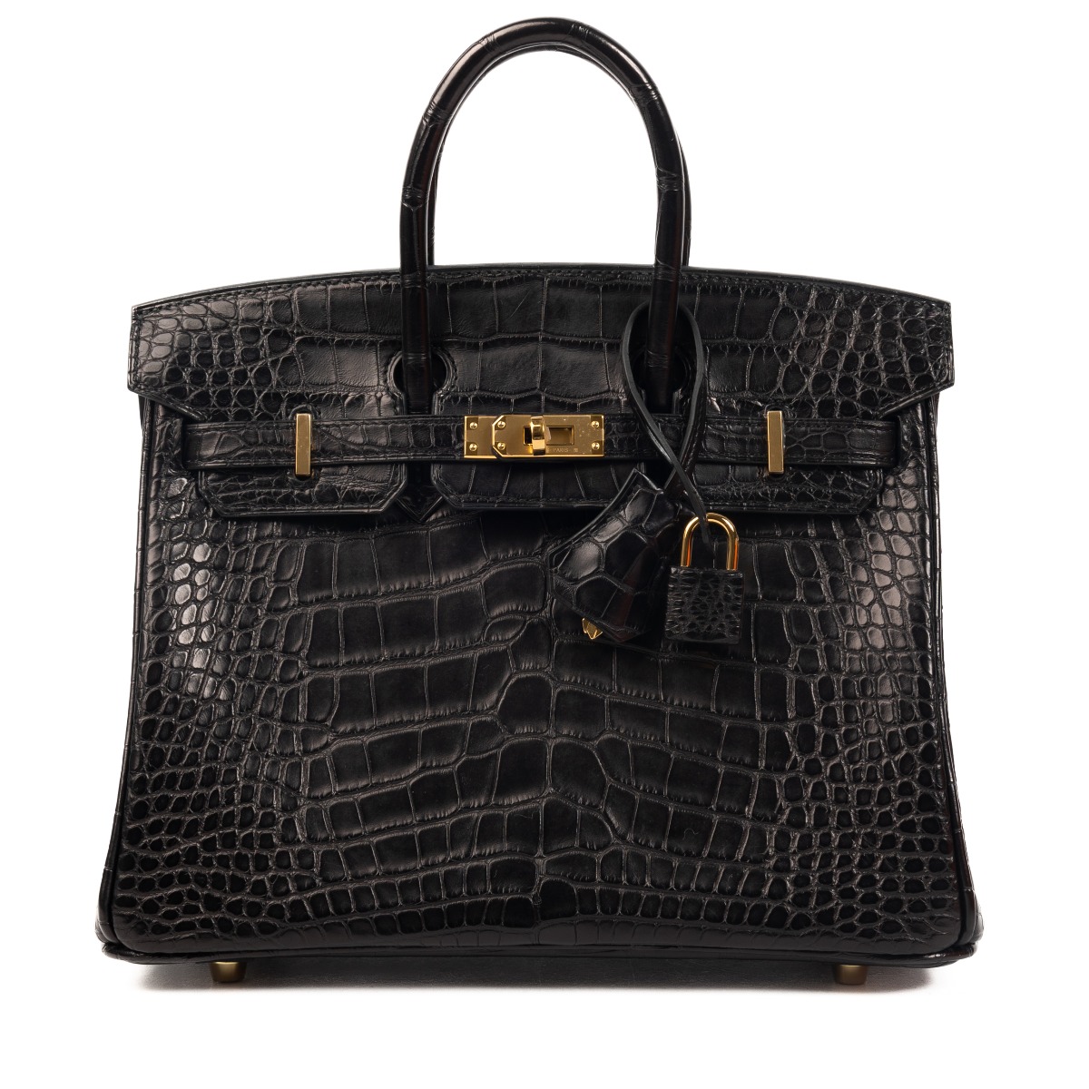 Herm s 2019 Birkin 25 Black Mat Alligator Mississippiencisis