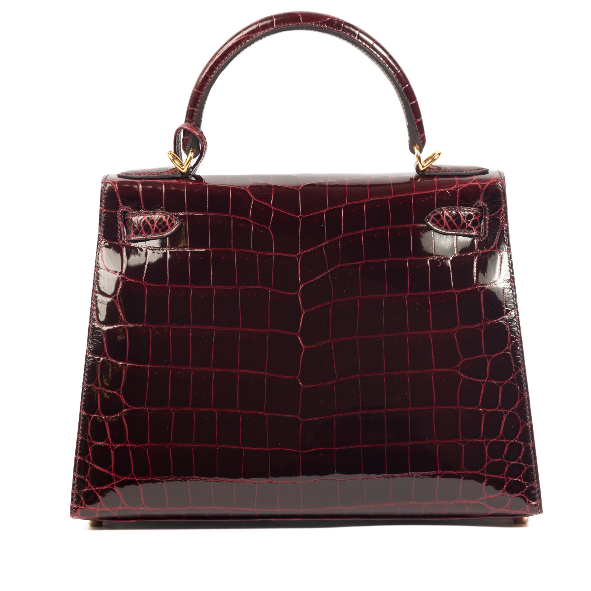 Hermes Kelly II 28 Sellier Bordeaux Crocodile Niloticus Lisse GHW Labellov Buy and Sell Authentic Luxury