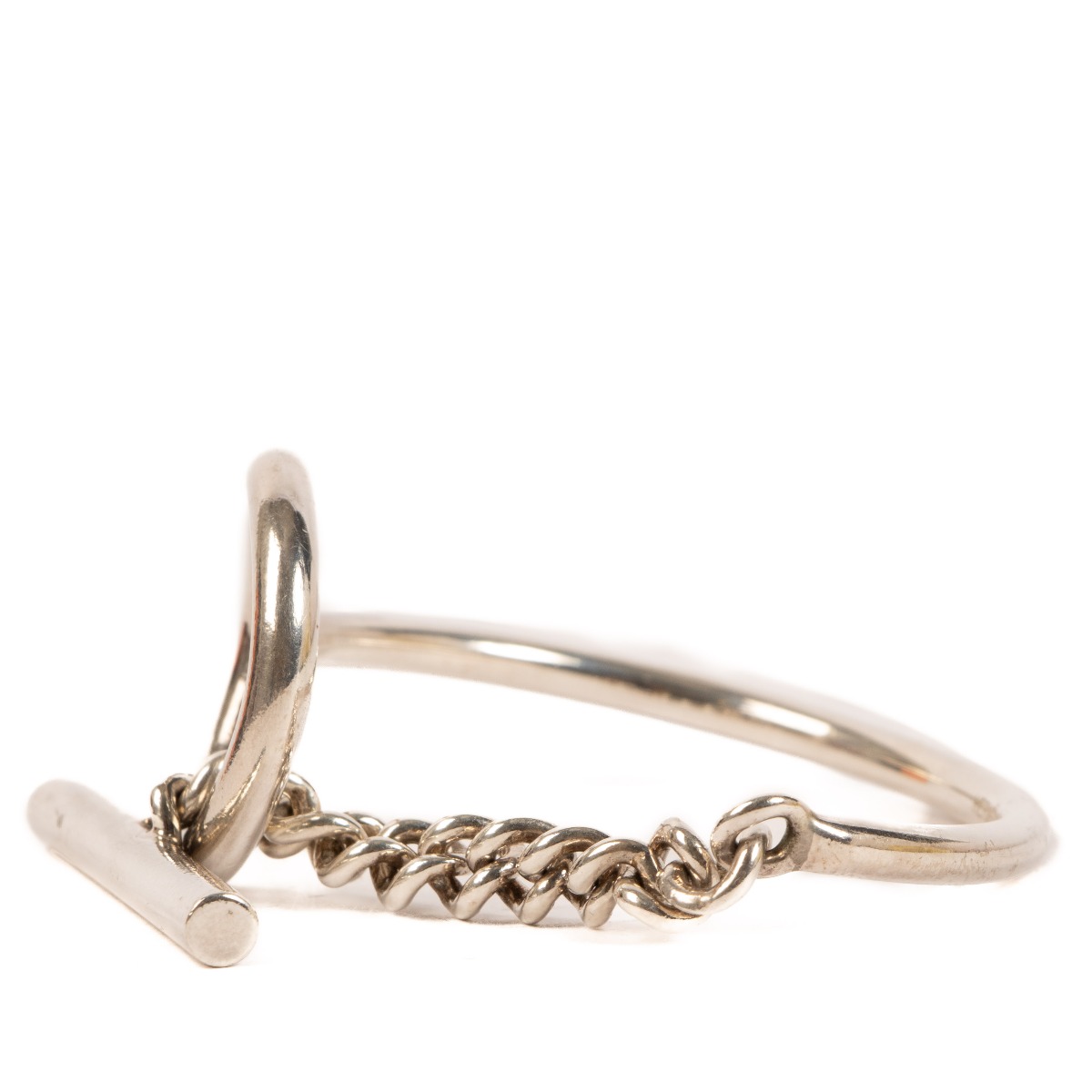 Hermes Stering Silver Medium Croissette Bracelet Labellov Buy and Sell Authentic Luxury