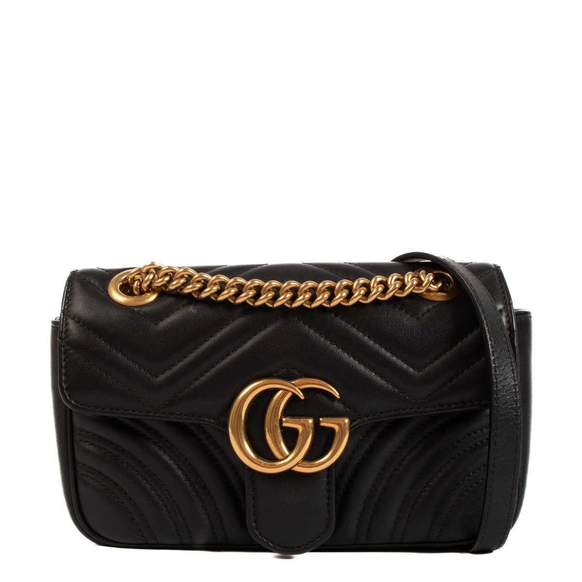 Gucci marmont black hot sale leather bag