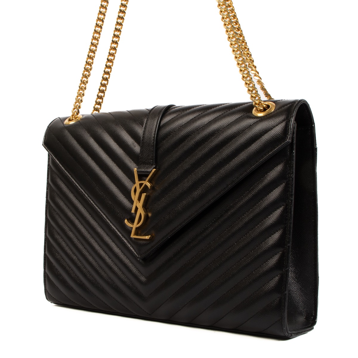 Saint laurent black hot sale envelope chain bag