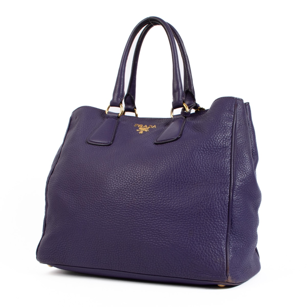 Prada Purple Vitello Daino Tote Bag ○ Labellov ○ Buy and Sell