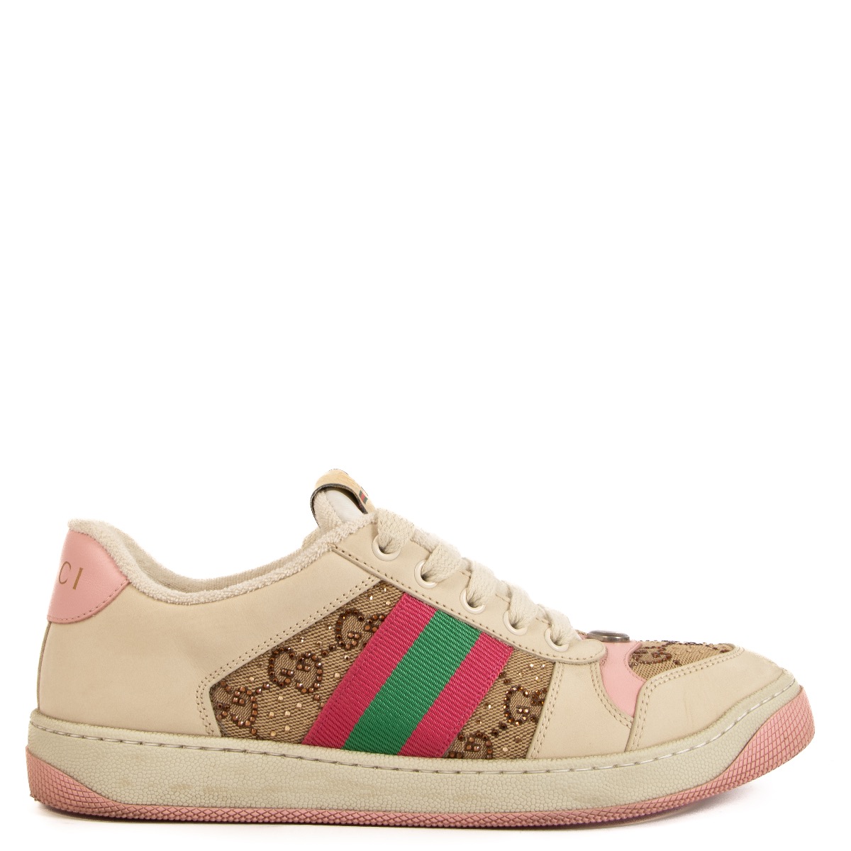 Pink sparkly gucci sneakers clearance