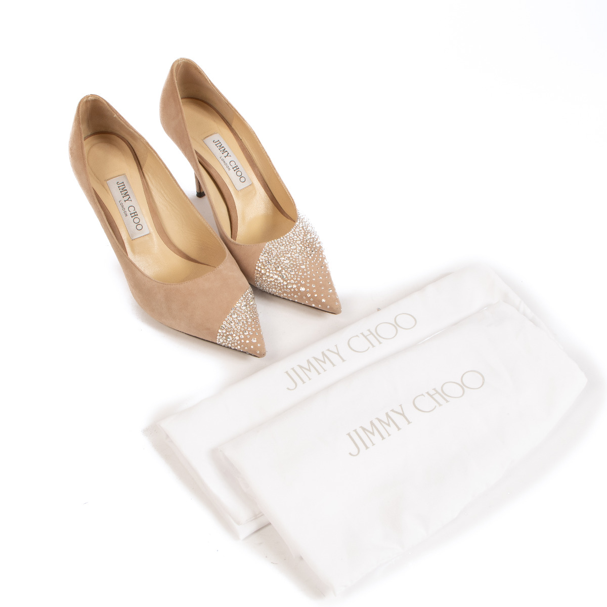 Jimmy Choo Nude Suede & Patent Leather Pumps - Size 38