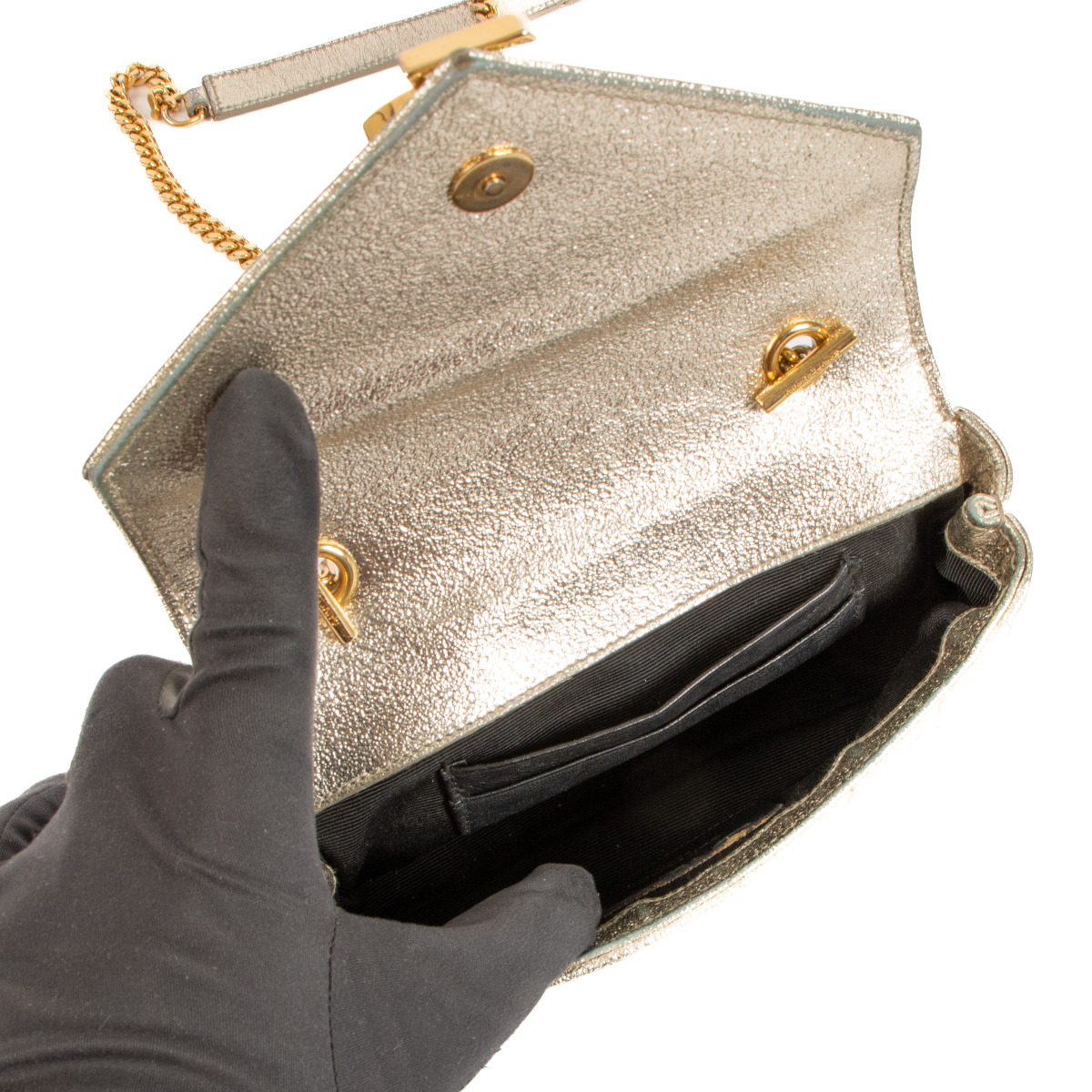 Saint Laurent Champagne Gold Baby College Crossbody Bag