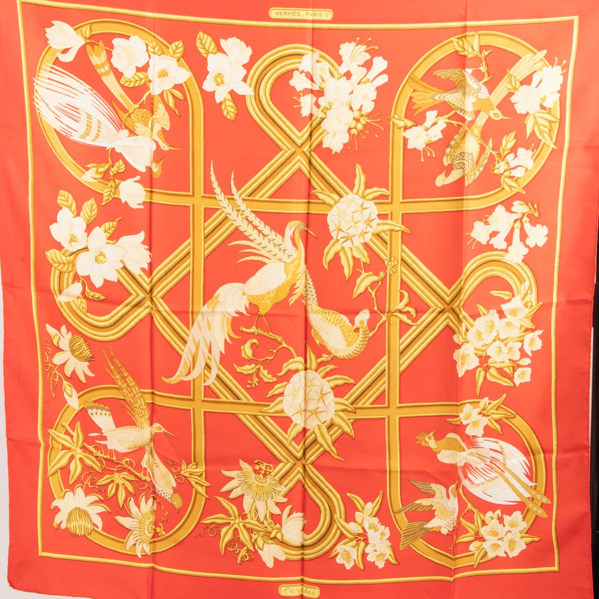 HERMÈS Caraïbes スカーフ Hermès Caraïbes Carré 90 Silk Scarf ○ Labellov ○ Buy and