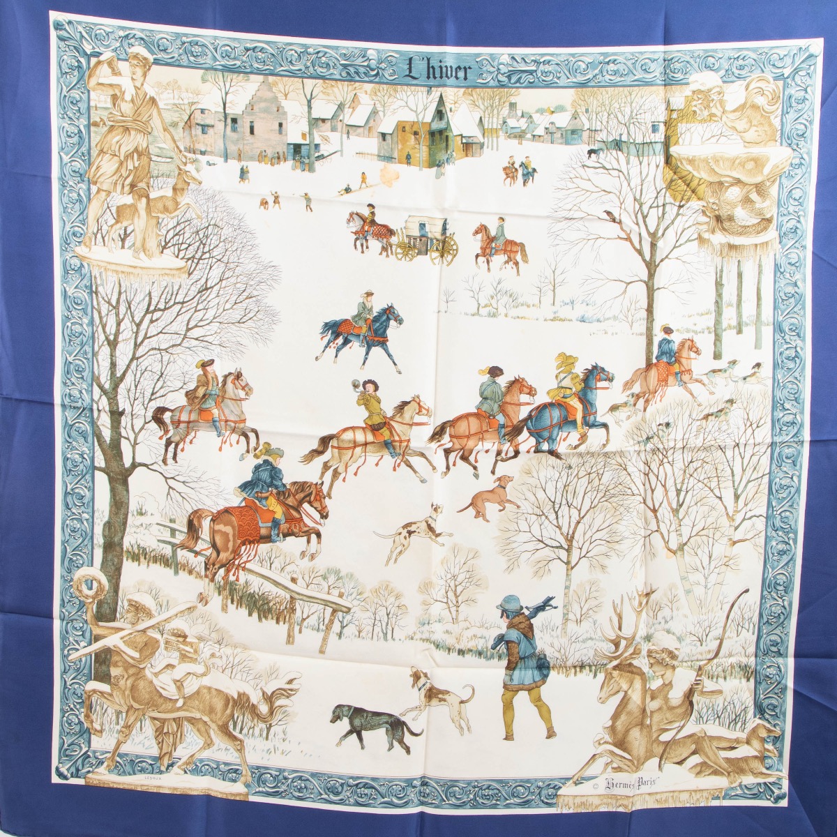 Hermès L'hiver Silk Scarf ○ Labellov ○ Buy and Sell