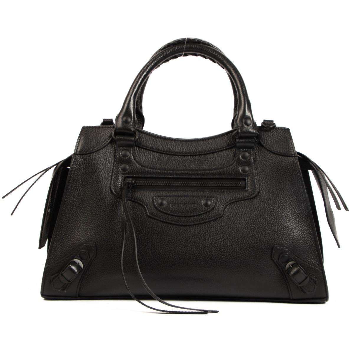 【関税＆送料込み】Balenciaga Black Leather Nano M Top Hand Nano leather tote bag in black - Balenciaga | Mytheresa