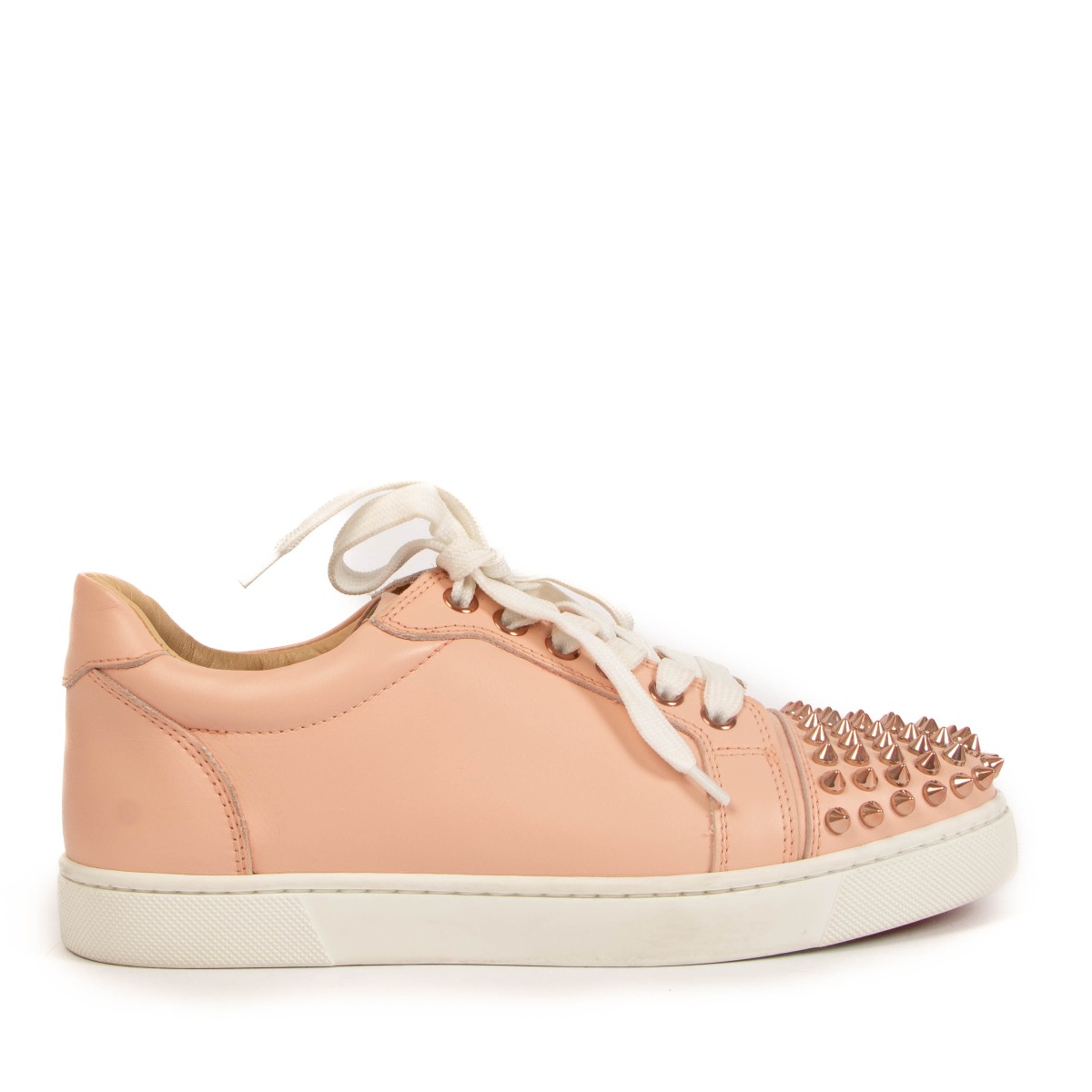 Christian Louboutin Pink Vieira Spikes Sneakers ○ ○ Buy and Luxury