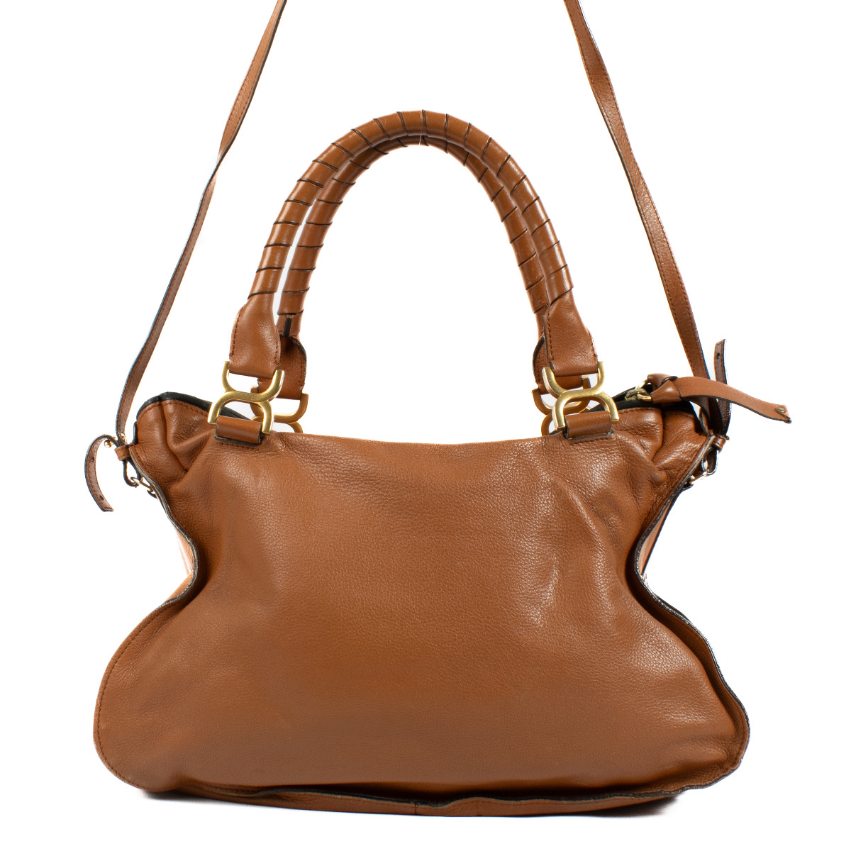 Chloé Tan Leather Large Marcie Large Top Handle Bag ○ Labellov