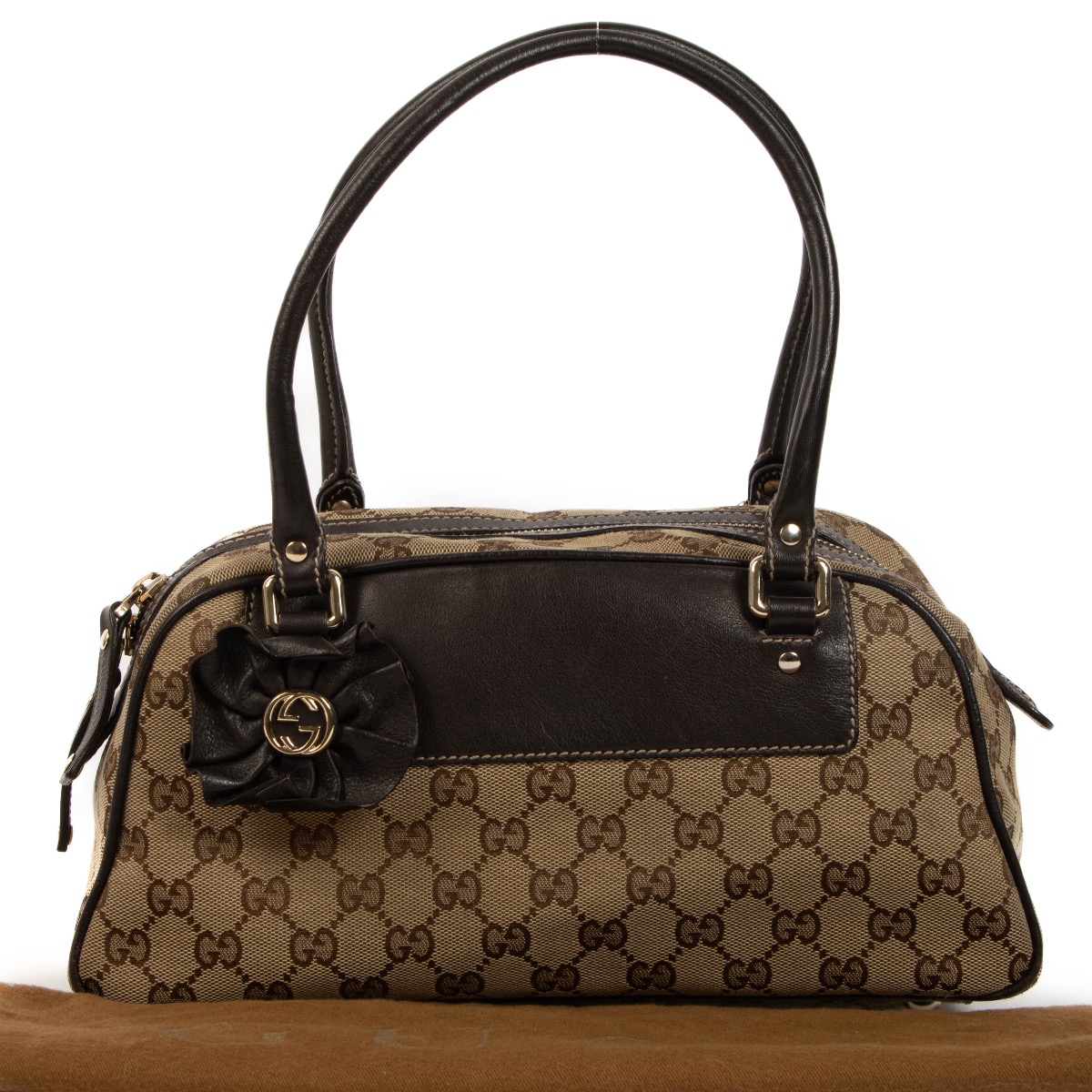 Gucci GG Canvas Trophy Boston Bag Labellov Buy and Sell