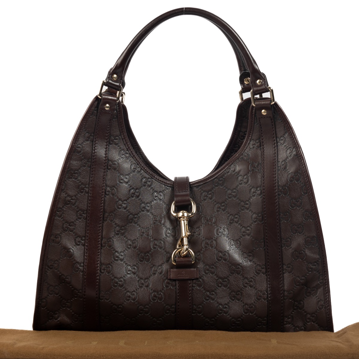 Gucci brown leather shoulder bag hot sale