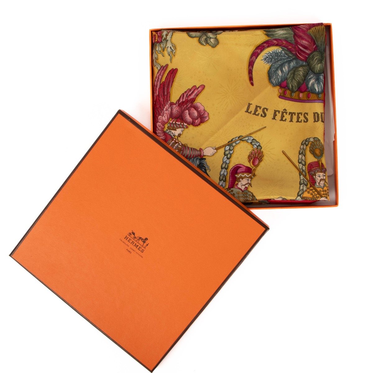 Hermes Scarf Les Fetes Du Roi Soleil, Authentic Vintage