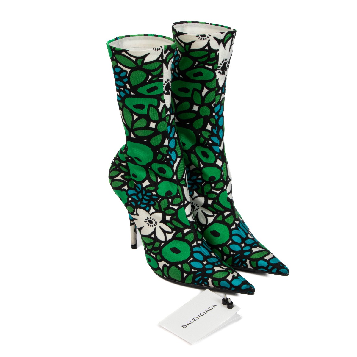 【BALENCIAGA】BIG Sale★KNIFE JACQUARD MONOGRAM  ブーツ Balenciaga So Knife Logo Jacquard Bootie Size 39 Square BB