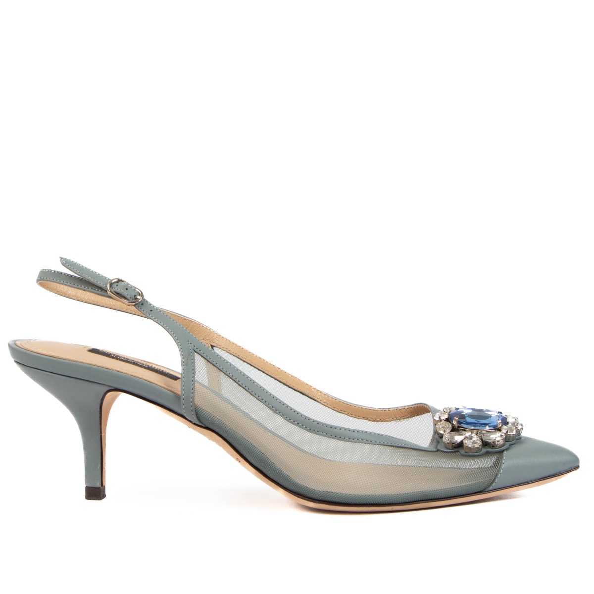 サンダル・ミュール Dolce & Gabbana SLINGBACK WITH LOGO (CG0804 A54918B956) Satin slingbacks in Black for Women | Dolce&Gabbana® US