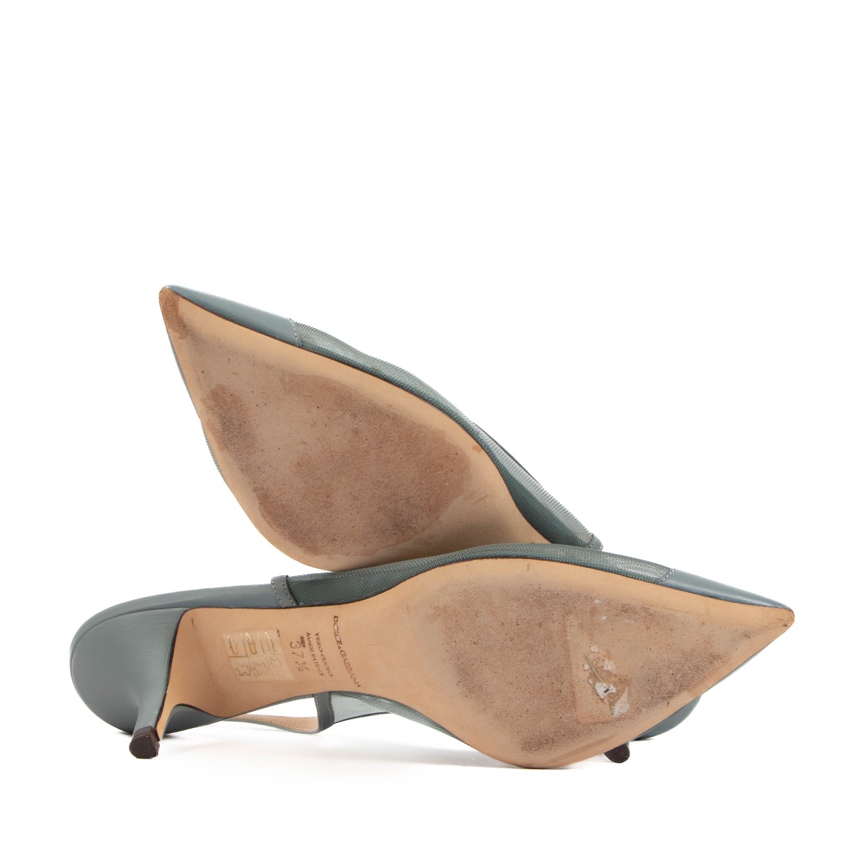 Dolce & Gabbana Blue Mesh Slingback Heels - Size 37,5