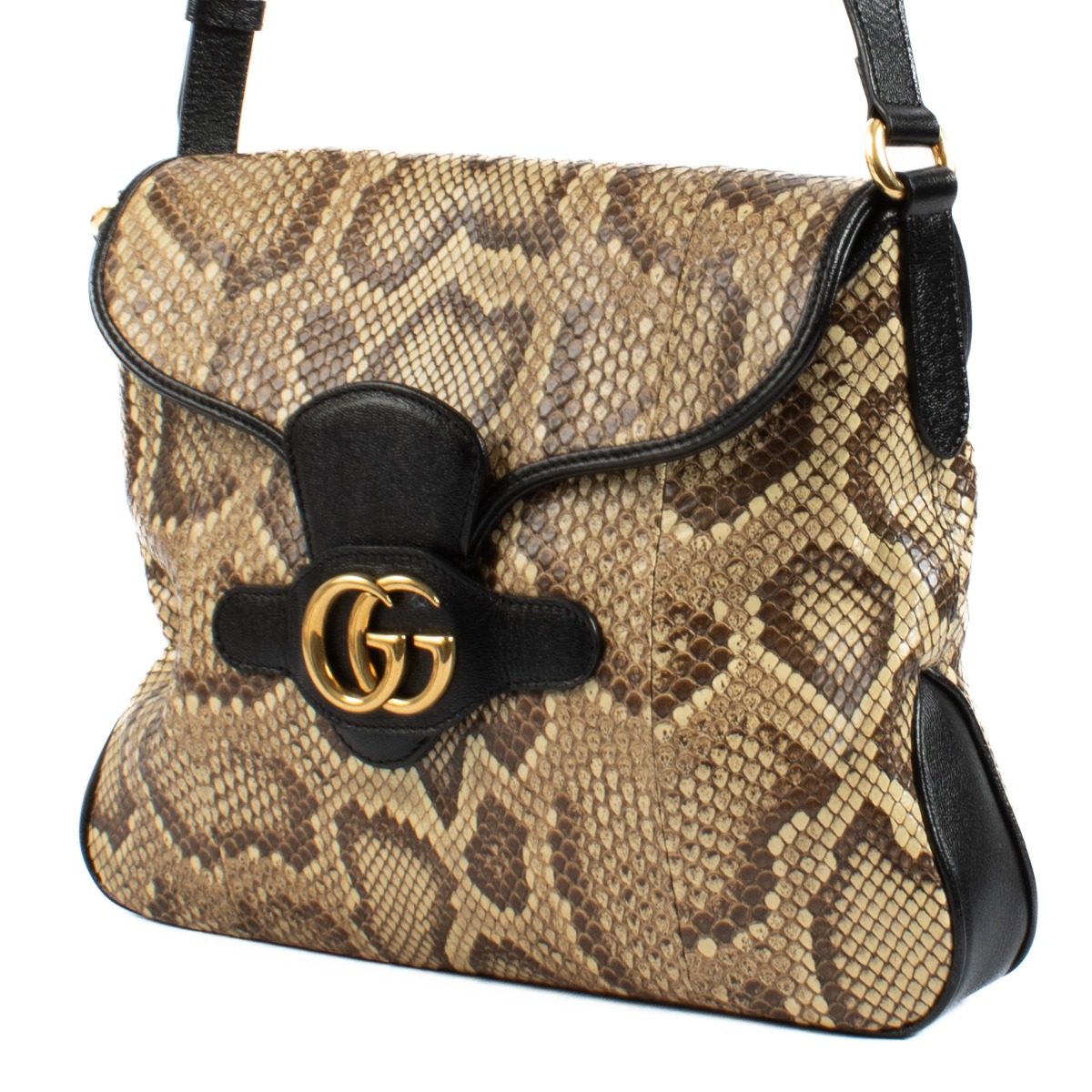 Gucci Neutral Python Dahlia Crossbody Bag ○ Labellov ○ Buy