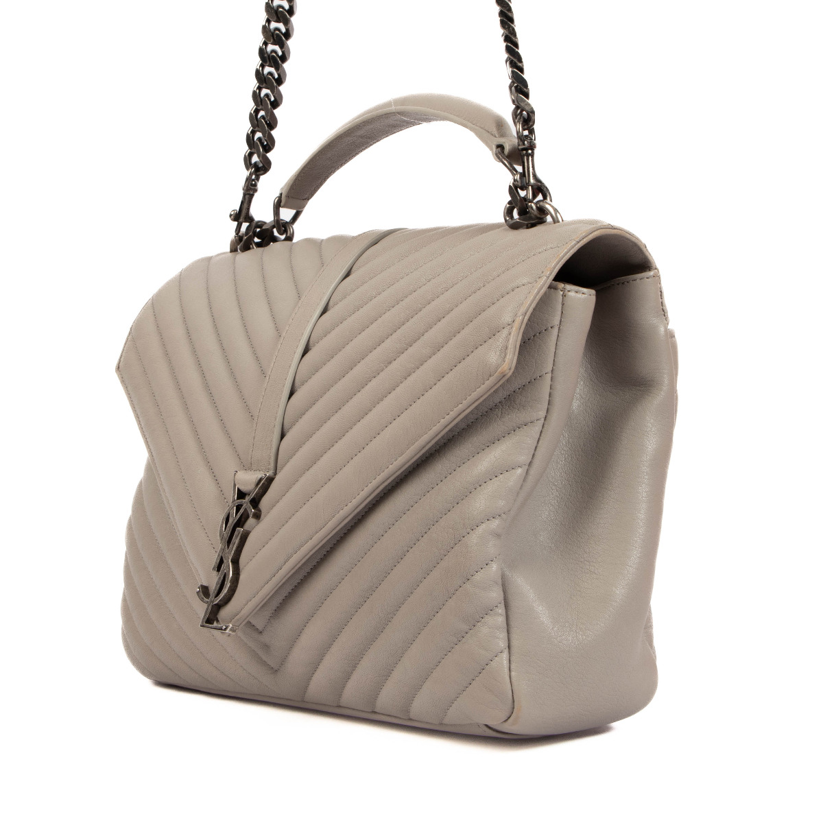 Saint Laurent Grey Large College Bag Labellov Buy and Sell