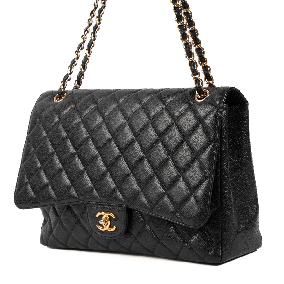 Chanel Black Caviar Maxi Classic Single Flap Bag ○ Labellov ○ Buy and Sell  Authentic Luxury