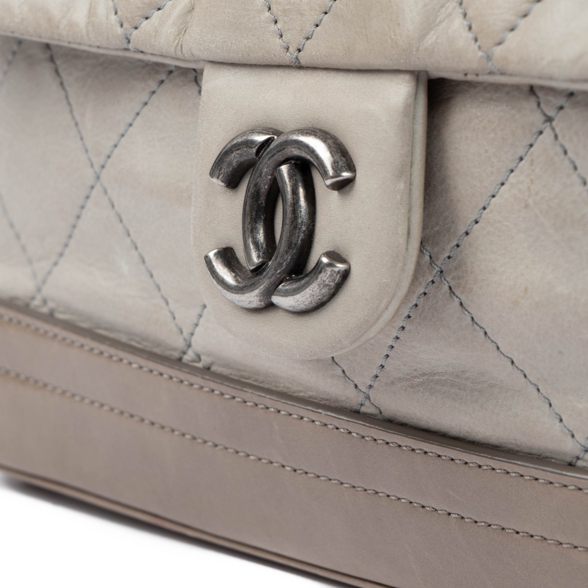Chanel Grey Shimmer Leather VIP Flap Bag Labellov Buy and