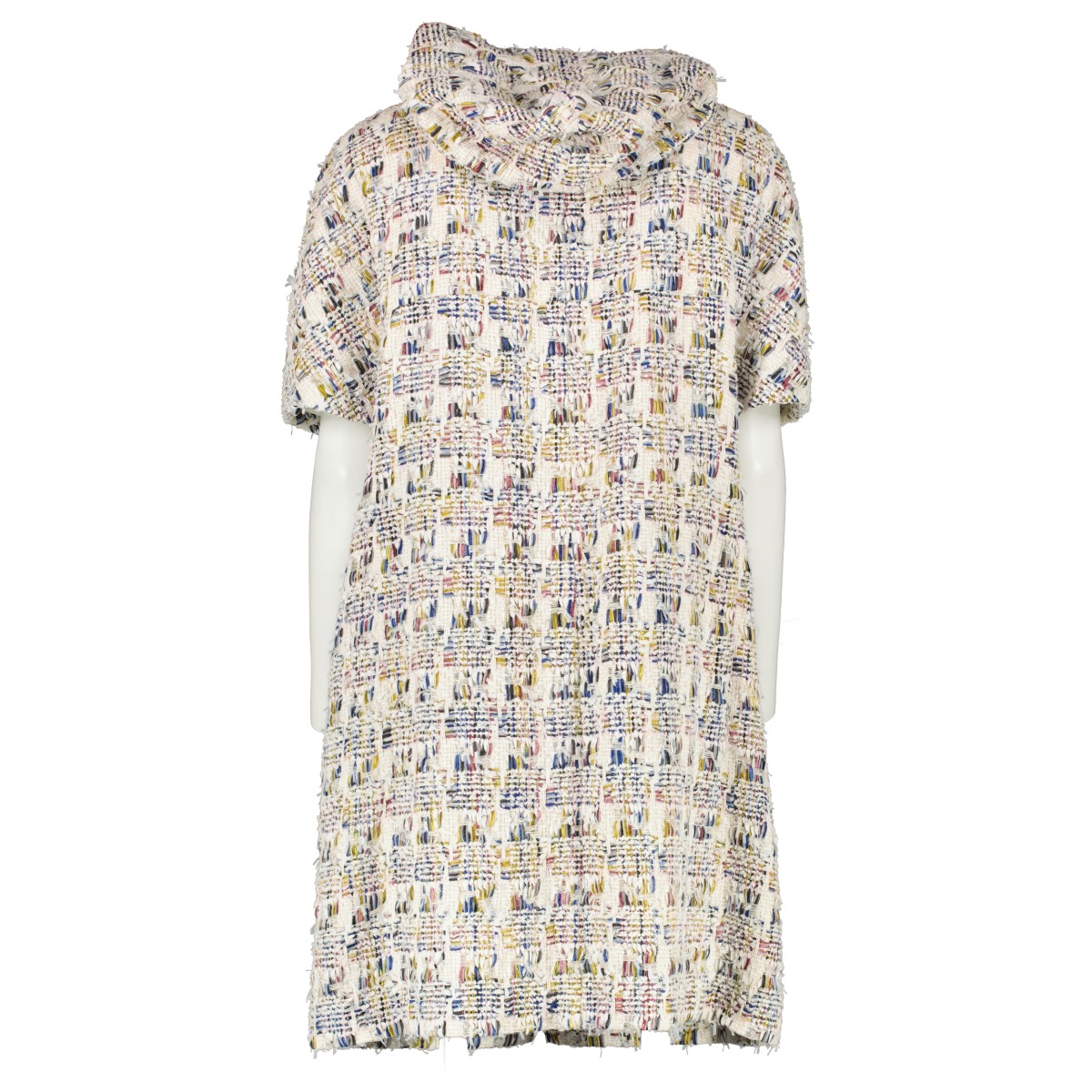 Chanel 18P Multicolor Tweed Short Sleeve Hooded Dress/Jacket