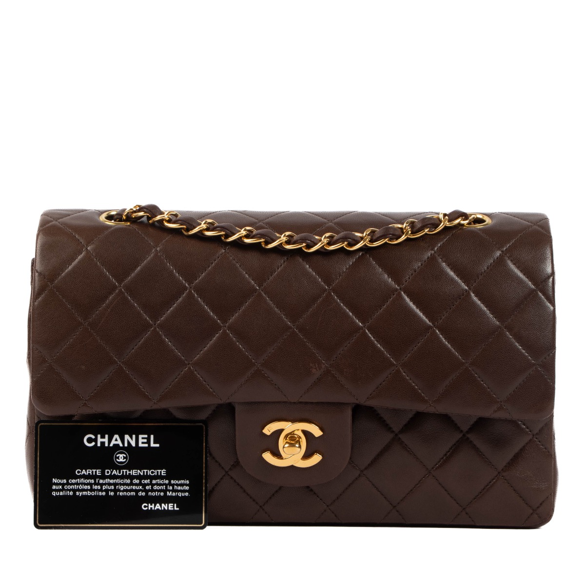 CHANEL ブラウンレザー手袋 CCロゴ刺繍 CHANEL シャネル 手袋 AAA411 B17819 レディース カシミア ココ