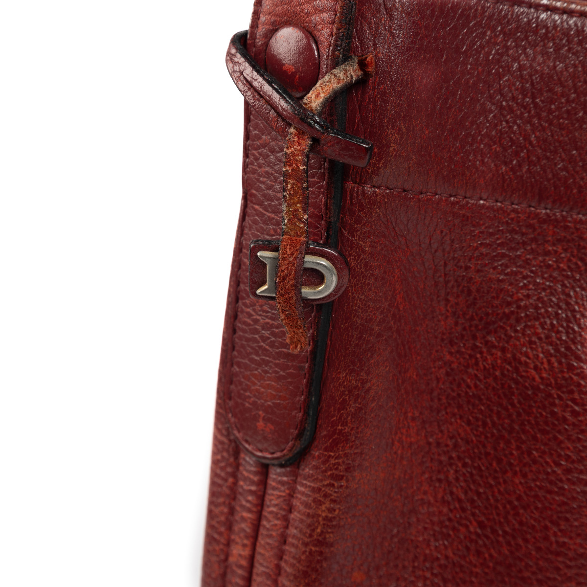 Pin leather crossbody bag Delvaux Burgundy in Leather - 37495516