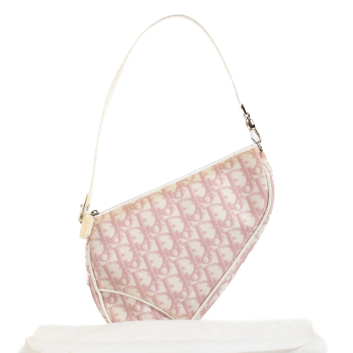 Christian Dior Pink Monogram Saddle Rodeo Pouch ○ Labellov