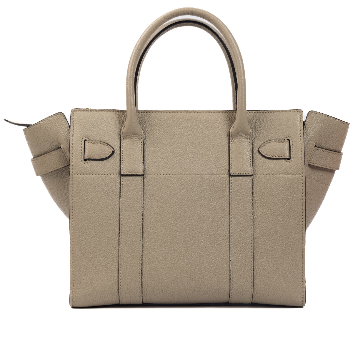 Mulberry Grey Grained Leather Small Zipped Bayswater Bag