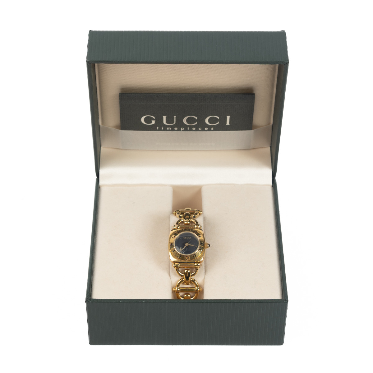 GUCCI 6400L/ゴールド GUCCI 6400L Quartz Gold Swiss Made Black Dial Womens Watch