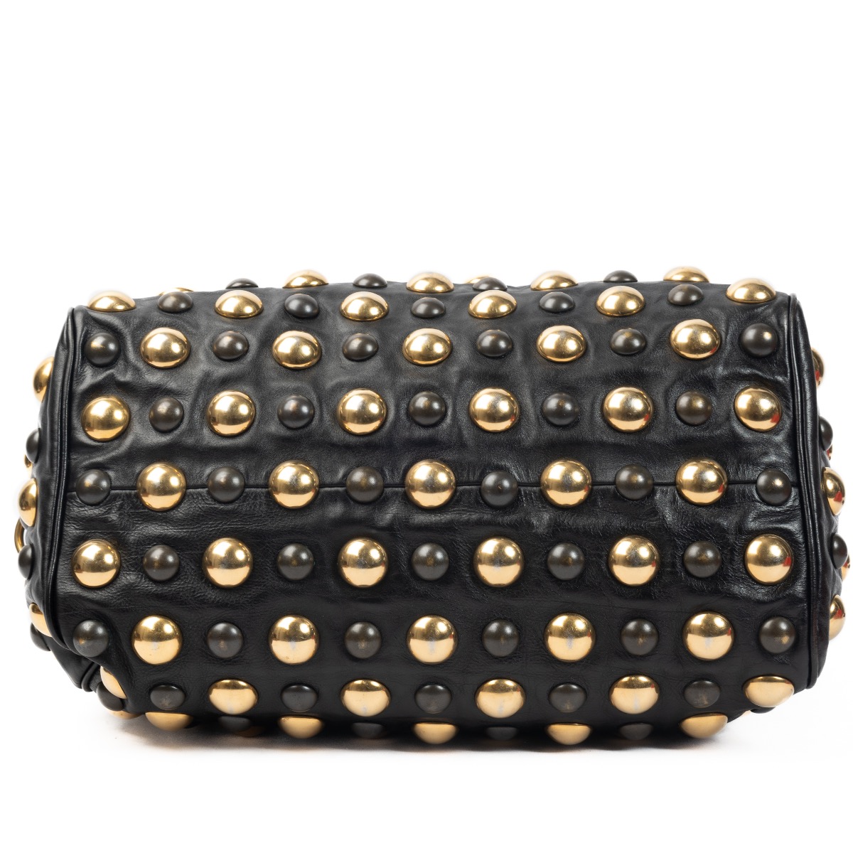 Gucci Black Gold Studded Babushka Boston Bag ○ Labellov