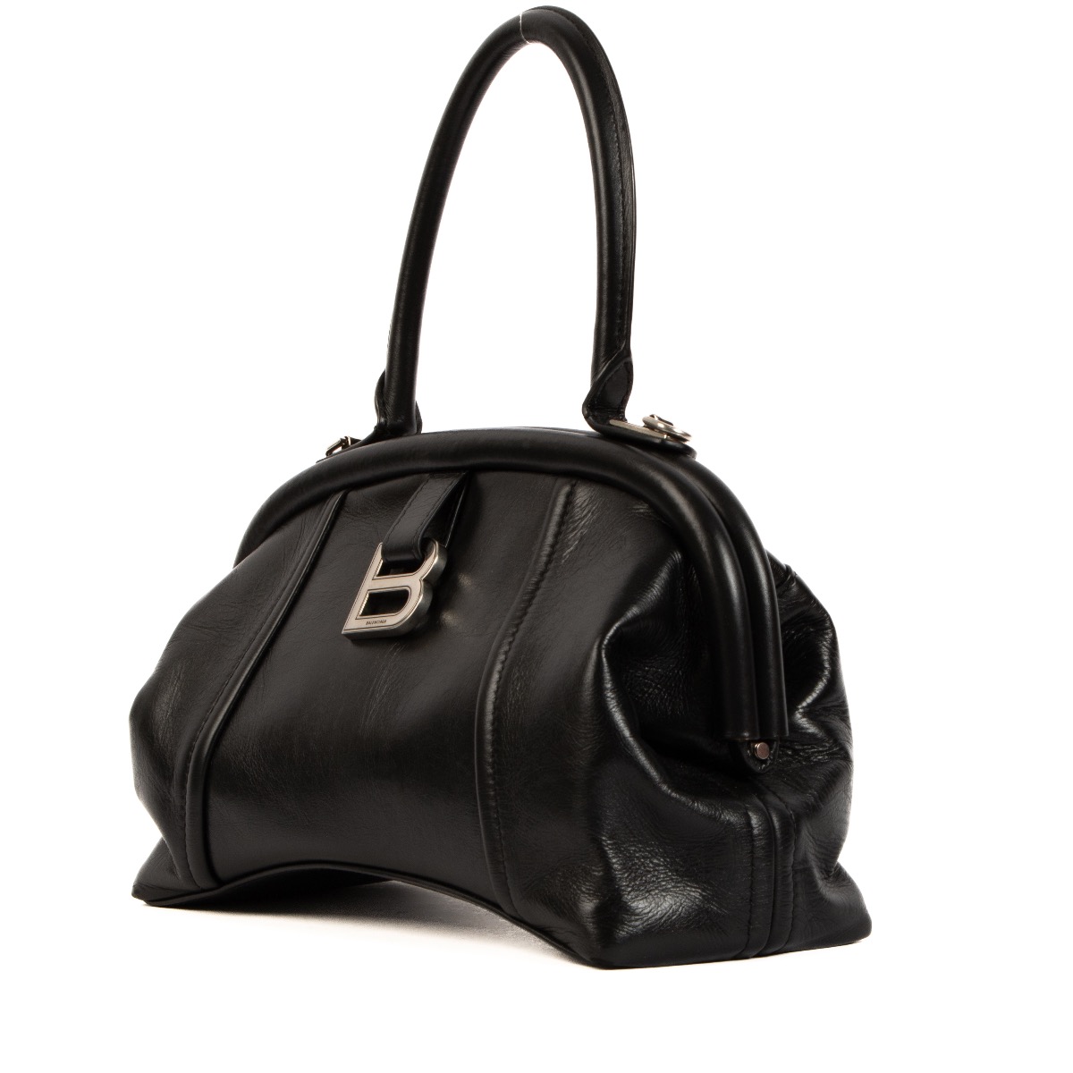 ハンドバッグ BALENCIAGA BLACK LEATHER NANO M TOP HANDLE BAG Balenciaga Leather Nano M Top Handle Bag in Black | Lyst